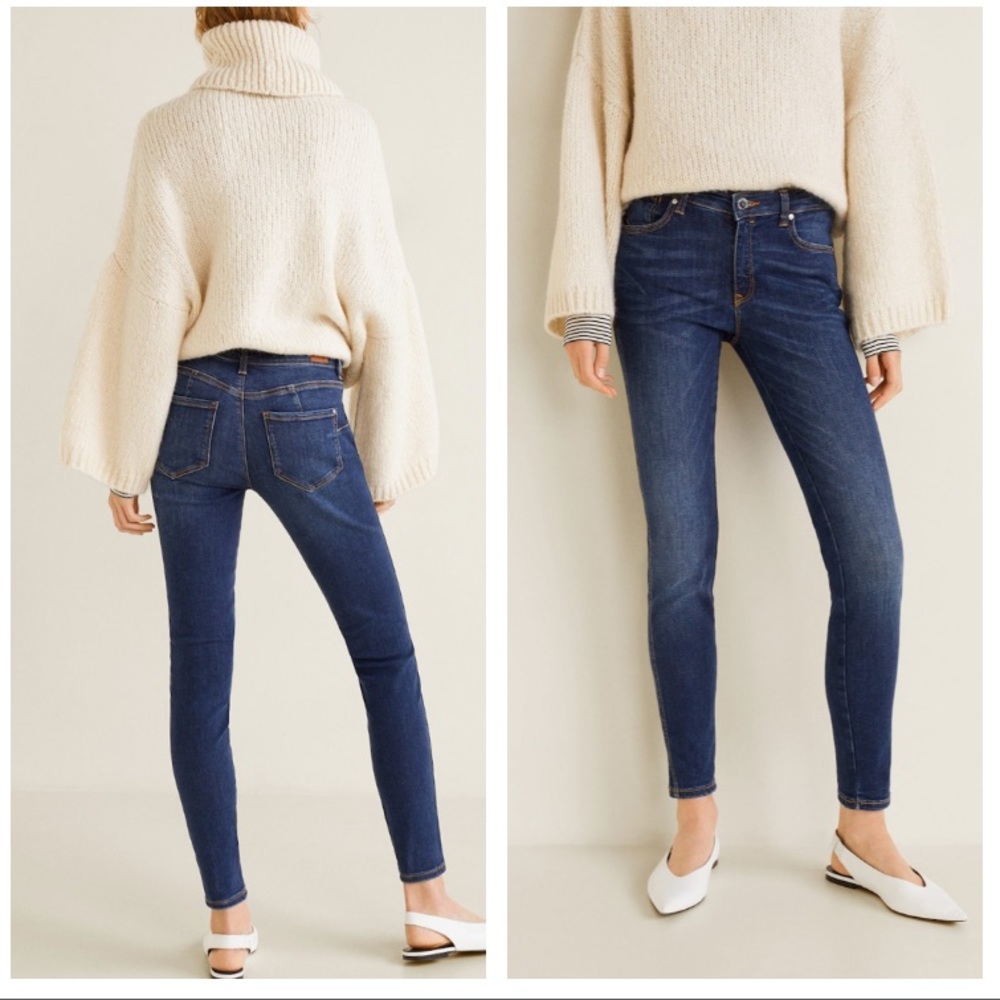 MANGO push up skinny blue jeans S